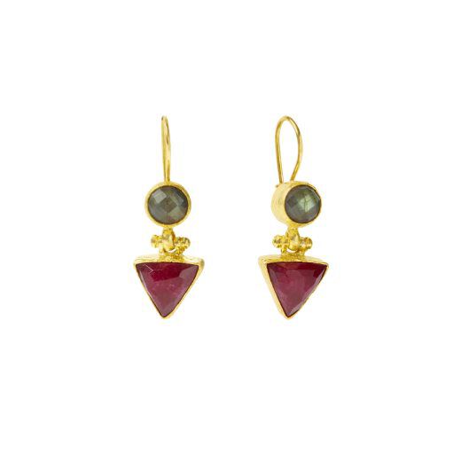 Ruby and labradorite earrings by Ottoman Hands 